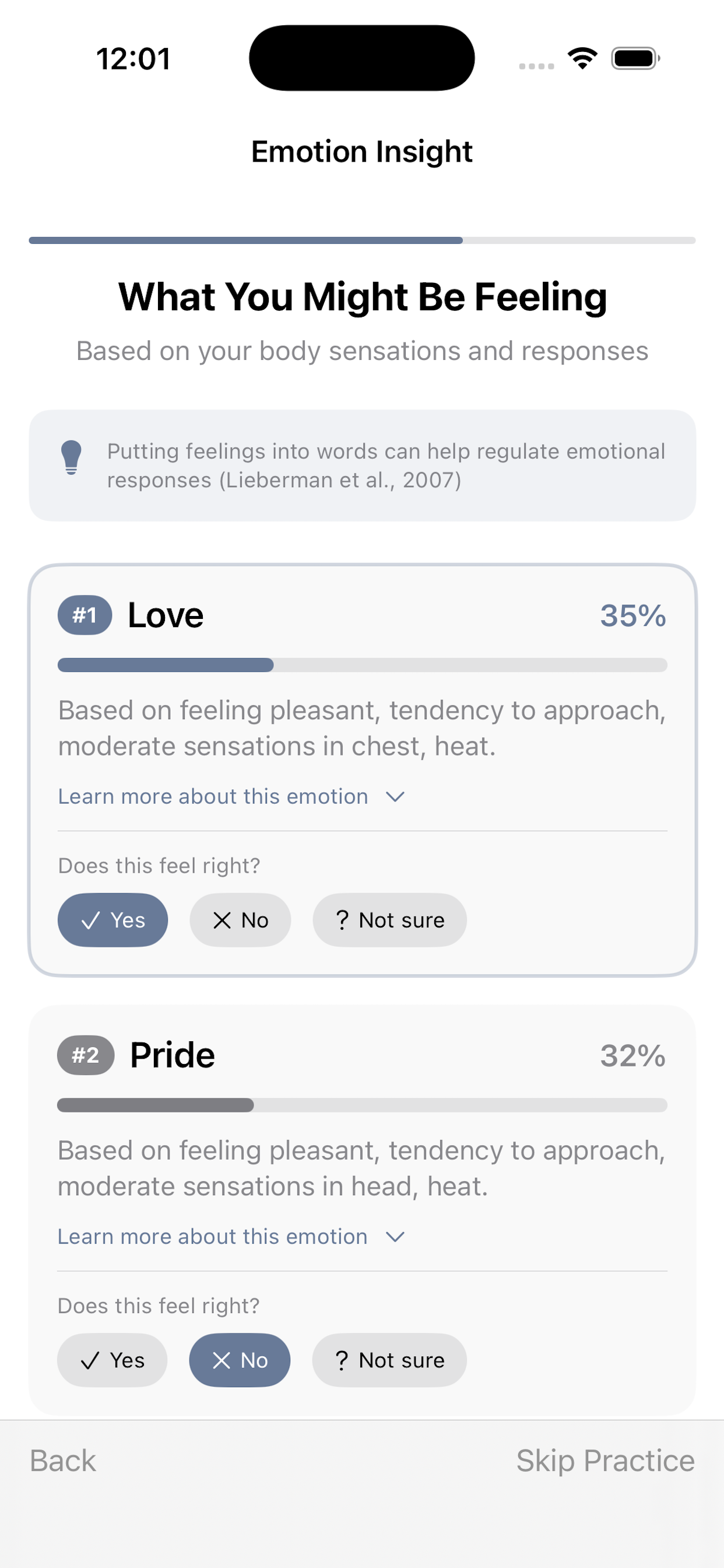 Emotion suggestions
