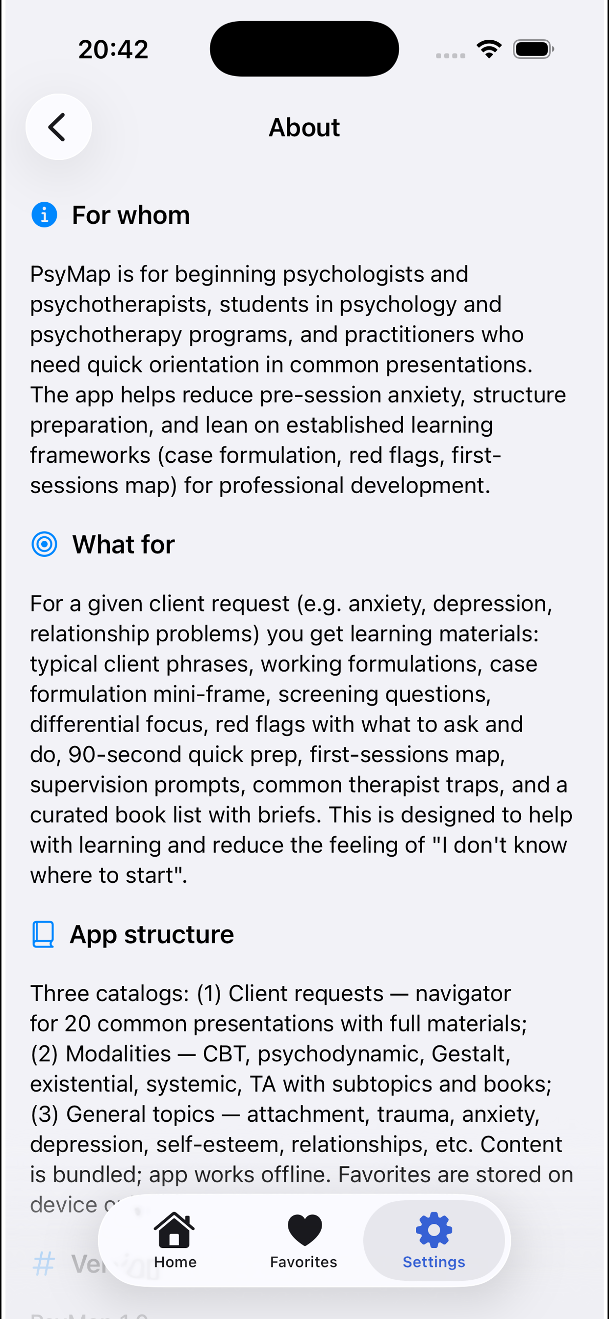 PsyMap — Favorites